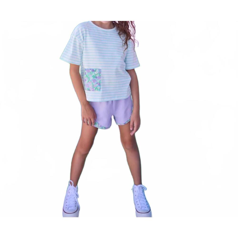 NEW BISBY boxy pull over tee in tillies tulips